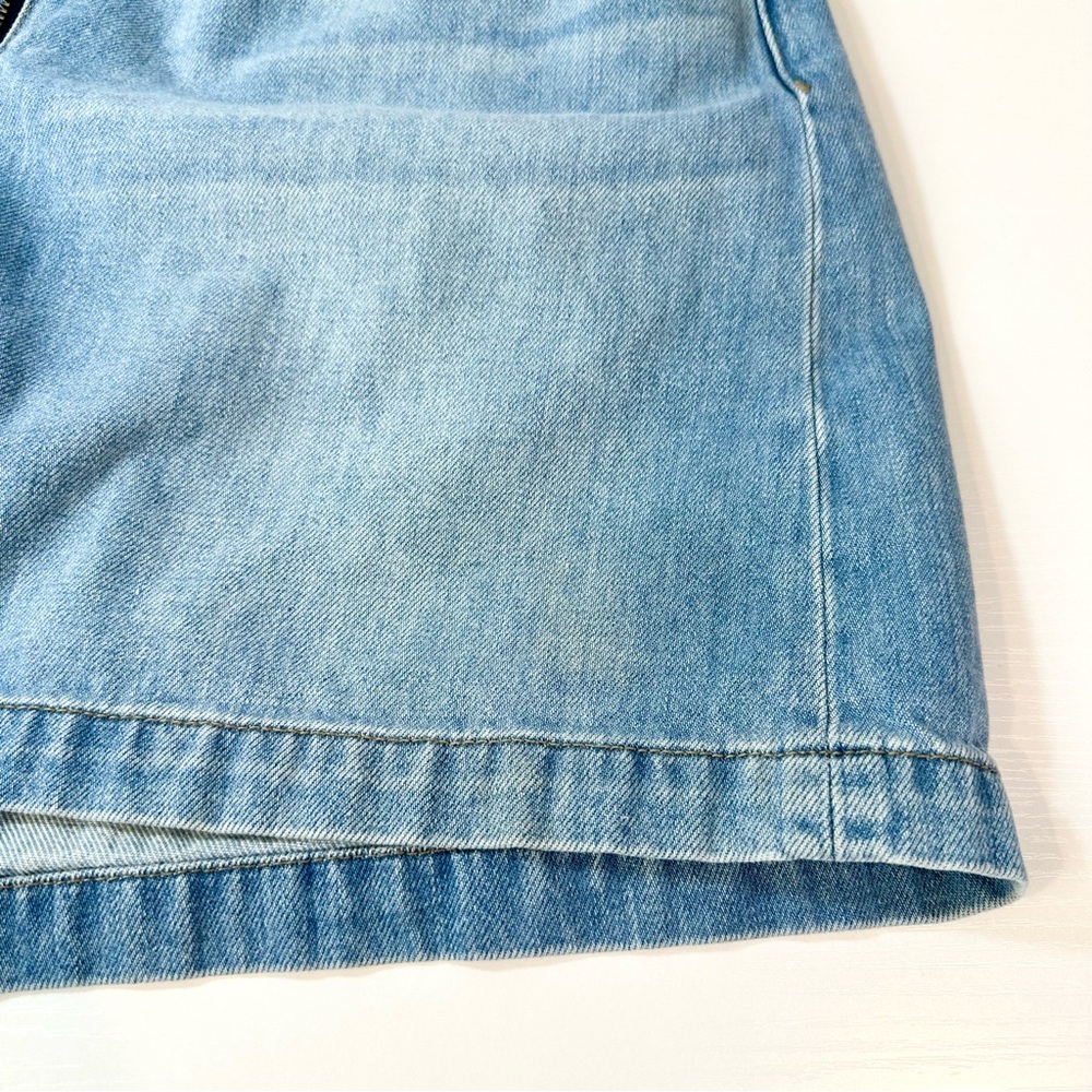 1. State Light Blue Denim Zip Front A Line Jean Skirt, 12 - Picture 10 of 12